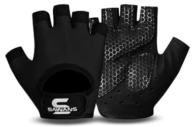 SAWANS Guantes de levantamiento de pesas, guantes de gimnasio para hombres y mujeres, antideslizantes, transpirables, guantes de entrenamiento para mujer, guantes de entrenamiento acolchados de