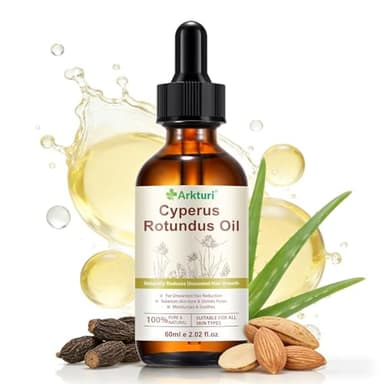 Aceite de Cyperus Rotundus, aceite natural de Cyperus rotundus para depilación. Ayuda a reducir el crecimiento del vello no deseado, Repara Piel y Cierra Poros. Apto para todo tipo de pieles (1PCS)
