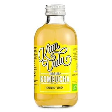 KOMVIDA bebida de kombucha con jengibre y limón botella 250 ml