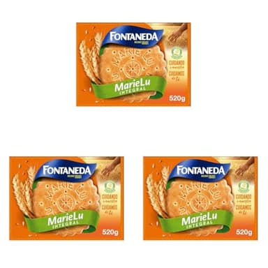 Fontaneda MarieLu Integral Galletas Integrales con un 65% de Cereales y Fuente de Fibra 520g (Paquete de 3)