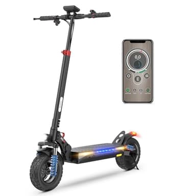 iScooter ix3 Patinete Eléctrico Adultos, 480WH Batería, Autonomía Máxima De 40 KM, 10" Patinete Eléctrico Plegable, App Control, Carga 120 KG, Manillar Ajustable, Suspensión Cuádruple