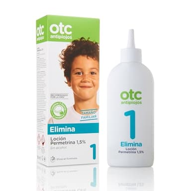 OTC Antipiojos Loción Permetrina 1,5%, Elimina los Piojos y Liendres en 15 Minutos de Manera Efectiva, Incluye Gorro y Lendrera, Apto para Mayores de 2 Años, 200 ml