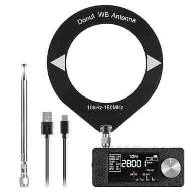 Raddy Mini Radio DSP Todo Banda con Chip Si4732, FM/SW/MW/VHF/CB con LSB/USB, Amplif. Auriculares, Tamaño Bolsillo Pantalla 1,9", Antenas Telescópica y Donut, Firmware Actualizable