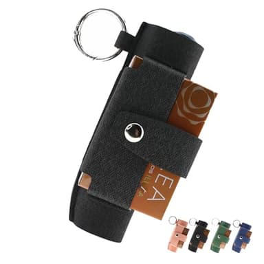 Keminsung Funda compatible con la funda IQOS (compatible con iluma one/compatible con iluma i one) accesorios, set de iniciación, tapa protectora de piel con maletín de cigarrillos, Negro , Formal