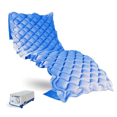 Mobiclinic®, Colchón antiescaras de Aire alternante, Modelo mobi 1, con Motor compresor, PVC médico ignífugo, Marca española, para escaras Grado i, 200 x 90 7, 130 Celdas, Color Azul