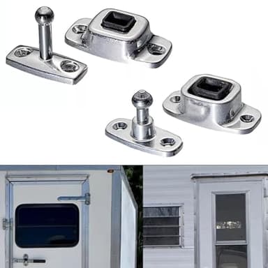 Vibsky Soporte para puerta de autocaravana, caravana y camión, aleación de aluminio con base de goma, cierre seguro para puertas de autocaravana, 7,9 x 7 x 1,7 cm