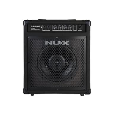 NUX DA-30BT Altavoz de batería, amplificador de monitor personal, 30 vatios, portátil, Bluetooth para kits de batería electrónica