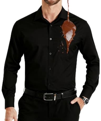 Casey Kevin Camisa Hombre Manga Larga Vestir Camisa Sin Plancha Repelente Al Agua Anti Transpirable Bambú Camisas Non Iron Traje Hombre, M