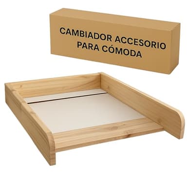 Cambiador bebé de Madera para Cómoda – Accesorio Compatible Hemnes y Malm – Bandeja Cambiador para bebé con Profundidad Ajustable 48 a 60 cm y Fieltros Antirayaduras