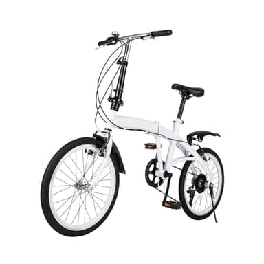 JJsdwin Bicicleta plegable de 20 pulgadas, para adultos, 6 velocidades, ligera, con un tamaño de cuerpo de 1,40 a 1,90 m, adecuada para deportes, al aire libre, ciclismo, desplazamientos, color blanco