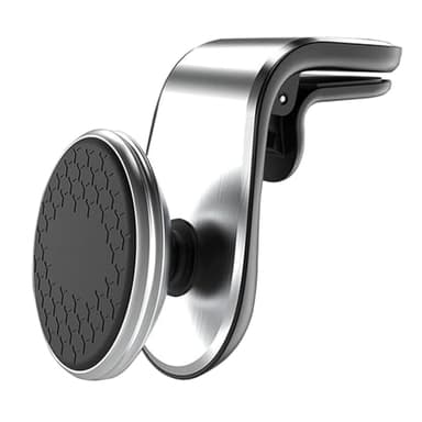 SANSHAOWUDI Soporte Movil Coche Iman para Hyundai Kona 2 & N-Line (2023-2026, Compact), Súper Magnético para Rejilla del Aire 360° Rotación Soporte Magnético para Smartphone con Placa de Metal,Silver