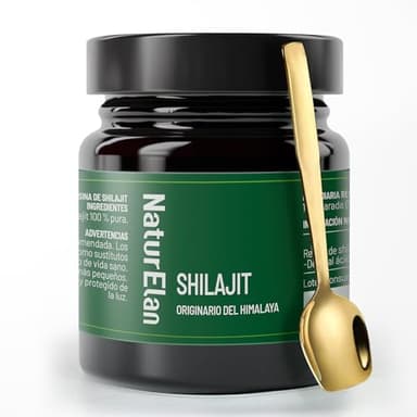 Shilajit Puro del Himalaya - Alta dosis de ácido fúlvico al 75%，500 mg por dosis diaria, 35g shilajit resina, 100% vegano y sin aditivos, producido en Alemania