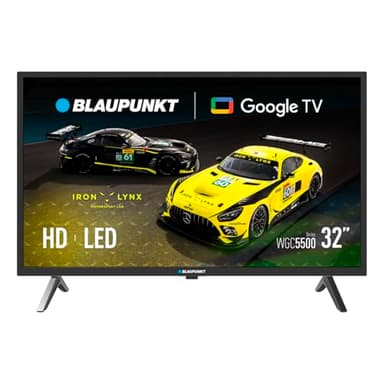 Blaupunkt Smart TV 32" HD Ready LED, Google TV con Wi-Fi y Bluetooth, Dolby Digital Plus, HDMI/USB, Control por Voz con Asistente de Google, Negro 32WGC5500S