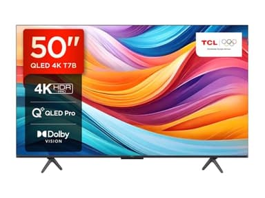 TCL 50T7B Televisor QLED Pro de 50", 4K Ultra HD, HDR Pro, Smart TV Powered by Google TV (Dolby Vision & Atmos, Motion Clarity, Control por Voz Manos Libres, Compatible con Google Assistant)