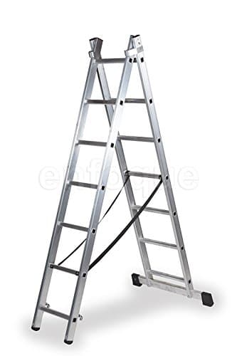 ALTIPESA Escalera Profesional de Aluminio transformable Apoyo-Tijera con Base un Acceso 2 x 7 peldaños Serie bis