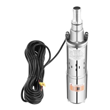 Bomba para pozos profundos, 12 V, 180 W, de acero inoxidable, sumergible, bomba de agua, salida de 25 mm hasta 20 m, 1,2 m³/h, ideal para riego o suministro de agua