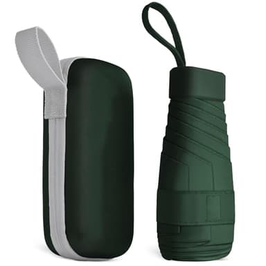 Aolso Mini Paraguas del Sol，Paraguas Plegable,Paraguas Plegable Antiviento para Hombre y Mujer Apertura y Cierre, Paraguas Plegables y Compacto Resistencia UV & Impermeable-verde