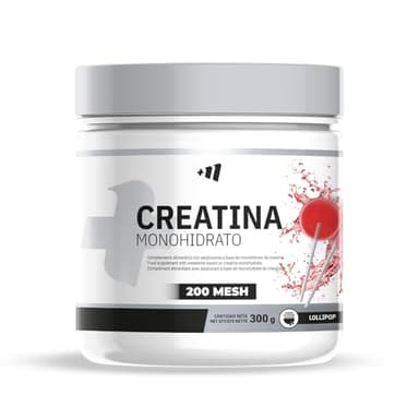 MM Supplements - Creatina Monohidrato 200 Mesh - 300 g - Aumenta la Fuerza y Masa Muscular - Mejora el Rendimiento Físico - Reduce la Fatiga - Sabor Lollipop