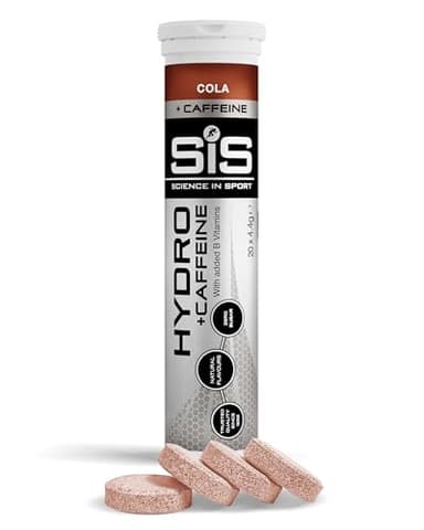 Science in Sport HYDRO comprimidos de electrolitos 20 uds. Cola + Cafeína - Veganos y sin gluten, Con sodio, calcio, potasio y magnesio para equilibrar los electrolitos (El embalaje puede variar)