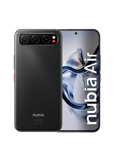 ZTE Nubia Air, Smartphone Libre, 5G, Pantalla AMOLED FHD+ 120Hz, 8(+12) GB RAM, 256GB ROM, Ultra Fino 6.7mm, Sumergible IP69, Traducción IA en Llamadas, Android 15, Batería 5000mAh, Negro