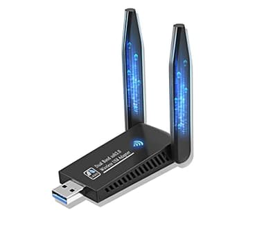 AC1300 Adaptador WiFi USB Dual Band 5GHz/2.4GHz Con Doble Antena Para PC, 1300Mbps, 5dBi Largo Alcance, USB 3.0, Conecta y Reproduce Windows11/10/8.1/8/7/Vista/XP