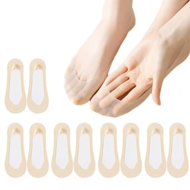 Teegxddy 5 Pares de Calcetines Invisibles Mujer, Calcetines de Bailarina ultraligeros y Transpirables, se Pueden Cortar a Medida
