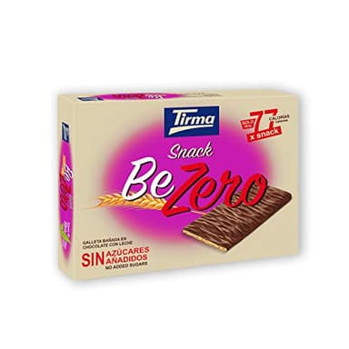 Tirma Snack BeZero | Galletas Ligeras de Chocolate con Leche | Galletas Dietéticas Bajas en Calorías para el Café | Sin Azúcares Añadidos | Aptas para Diabéticos | 105 g