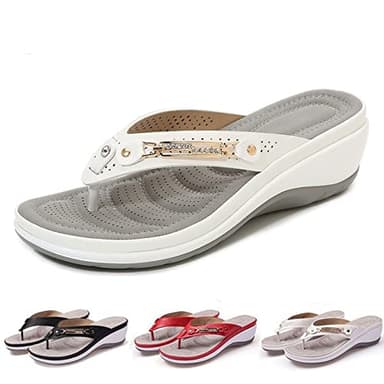 Chanclas ortopédicas para Mujer con Soporte para el Arco, Sandalias para Fascitis Plantar para pies Planos, Sandalias ortopédicas cómodas para Caminar (Color : White, Size : 37 EU)