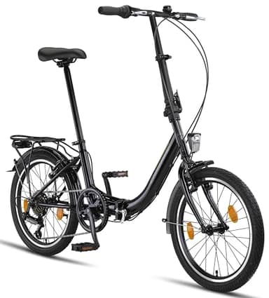 Chillaxx Bicicleta Urban de 20 Pulgadas, Bicicleta Plegable, Cambio de 6 velocidades, luz LED de batería, Sistema de Plegado rápido, Bicicleta Plegable