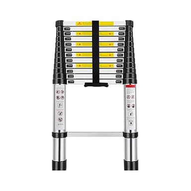 Escalera Telescópica 5 Metros de Aluminio Extensible y Plegable | Compacta, Ligera, Portátil y Antideslizante | Ideal para Uso Doméstico, Profesional, Reformas, Jardín, Taller, Alturas