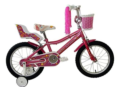 DEPORBIKES®️ Bicicleta niña 2-7 años | Bicicleta Infantil 12, 14, 16 Pulgadas + Ruedines + Cesta | Bicicleta niña 4 años con Diseño Seguro, cómodo y Atractivo. (16 Pulgadas)