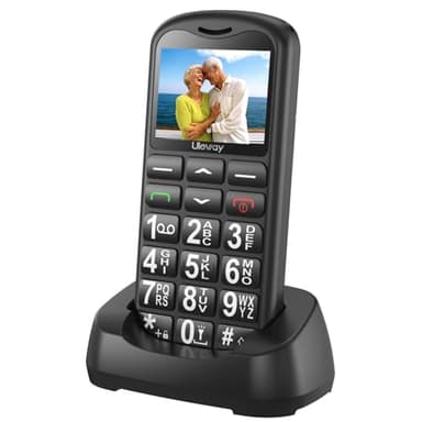 CHAKEYAKE Telefono Movil para Mayores Libre con Teclas Grandes, Doble SIM gsm Teléfono Móvil Basico con SOS Botón | Base de Carga | Fácil de Usar para Ancianos (Negro)