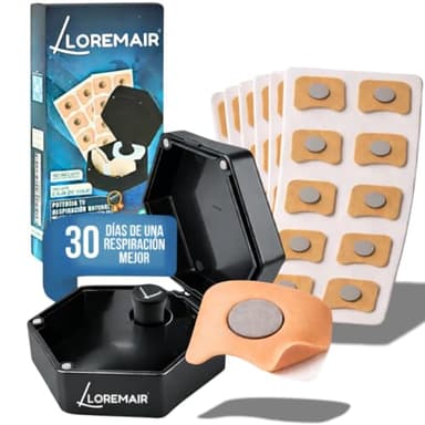 LOREMAIR® Recambios Tiras Nasales Magnéticas – 60 Parches (30 Días) con Caja de Almacenamiento o de Viaje | Dilatador Nasal Magnético Antironquidos para Dormir, Deporte y Mejor Respiración