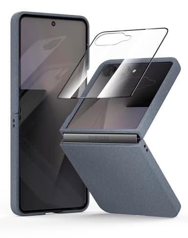 Funda delgada para Galaxy Z Flip 7, protector de pantalla, sensación esmerilada, soporte de carga inalámbrica, funda ligera a prueba de golpes para Samsung Galaxy Z Flip 7 2025