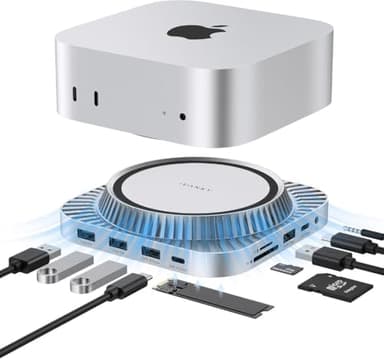 iVANKY - Base 13 en 1 para Mac Mini M4, con Carcasa para SSD M.2 NVMe de 8 TB, concentrador HDMI 4K a 120 Hz para Mac Mini M4 y M4 Pro (2024)