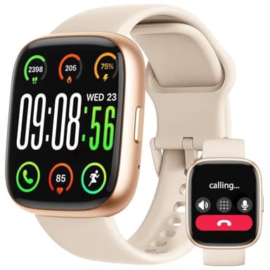 Reloj Inteligente Mujer Hombre con Alexa Integrado, Pantalla HD de 1,83" y Llamadas Bluetooth IP68 Smartwatch con SpO2 Sueño 100+ Modos Deportivos, Regalo Pulsera Actividad para Android iOS, Rosa