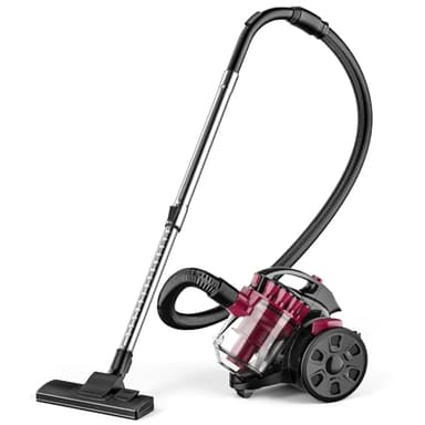 Aspirador sin Bolsa, 2600W, Potente Aspirador 21Kpa. Aspiradors Potente con Cable Portátil, Aspiradors con Bolsa Trineo Silencioso, Cable de 5 m, Motor de Bajo Consumo, Alfombras de Pelo de (1.5L)