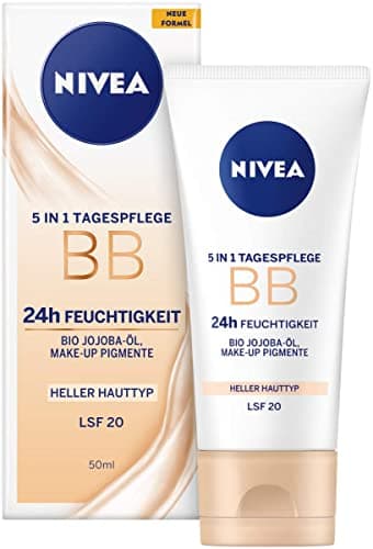 NIVEA 5 en 1 cuidado de día BB 24h humedad tipo piel clara SPF 20 50 ml, 50 ml