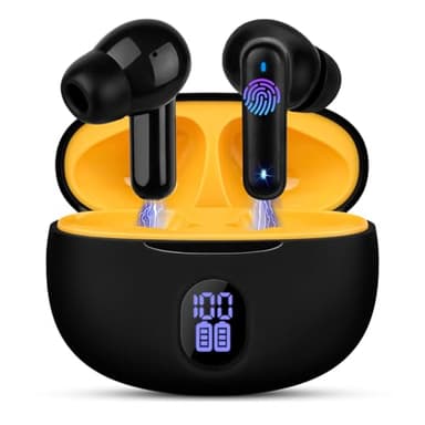 LWMTT Auriculares inalámbricos Bluetooth, auriculares in-ear Bluetooth 5.3, auriculares inalámbricos con pantalla LED, IPX7, resistentes al agua, auriculares inalámbricos, 30 H de tiempo de