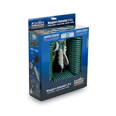 Aqua Control C2107N2 Manguera de Jardín con Conexiones Bimateria y Pistola con 7 Formas, Verde, 15 m