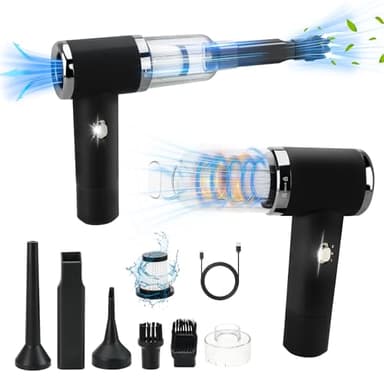D-Lumina Aspirador De Mano Potente,15000PA Mini Aspirador Coche Potente Portátil Recargable con Lavable Filtro Hepa,Apta para Limpieza Profunda de Coches y Hogares.