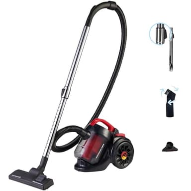 EFFEKTIV Aspiradora sin Bolsa Potente y Compacto GranTornado 1000X, Aspirador Ciclónica 1200W, 85000Pa Succión, 2.5L, Filtro HEPA Lavable, Cable 7.5m, Aspiradora Trineo para Casa, Pelo de Mascota
