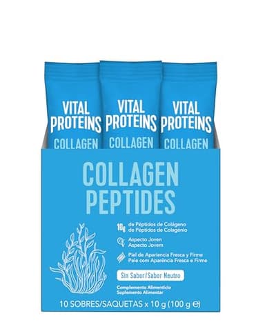 Vital Proteins Péptidos de Colágeno en Polvo, Suplemento de Colágeno Sin Sabor en Formato Viaje - Piel de apariencia fresca y firme. Aspecto joven. 10 g por Porción (10 Uds. por Caja)
