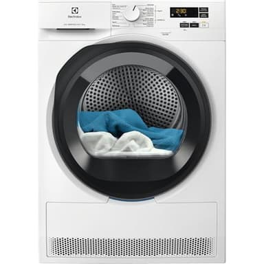 Electrolux Secadora con Bomba de calor EDI618A5BO, Seca 8 Kg, Libre instalación, Sistema EcoFlow, GentleCare, Función MixCare, Tecnología SensiCare, Motor Inverter, Display LCD, Blanco