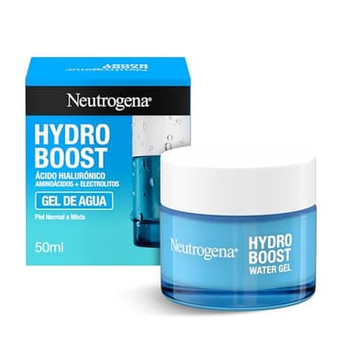 Neutrogena Hydro Boost Gel de agua (50 ml), gel hidratante facial con ácido hialurónico y aminoácidos, 72 horas de hidratación, fórmula no grasa, para piel normal o mixta