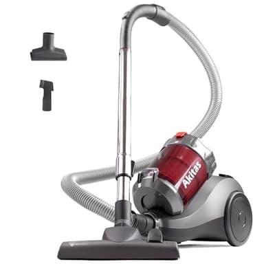 Akitas Aspiradora sin Bolsa 800W Potente con Cabezal de Cepillo 2 en 1 alemán Wessel Werk para Suelos Duros y alfombras