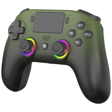 Subsonic - Mando Inalámbrico Verde para PS5 con Palancas y LED Programables - Función de Vibración y Táctil - Mando para Videojuegos Compatible con PlayStation 5 y PC - Verde