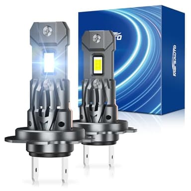 Marsauto H7 LED Bombilla, 32000LM Led H7 1:1 Tamaño de Halógena Plug and Play, 700% Brillo Bombillas LED H7 6500K Blanco con Ventilador de 10000 RPM