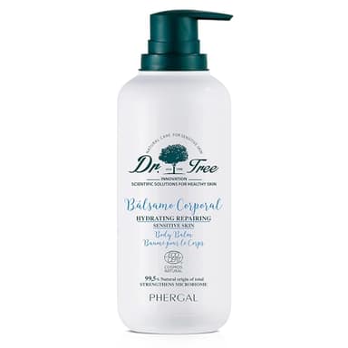 Dr. Tree Bálsamo Corporal Hidratante, Pieles Sensibles, Repara y Nutre, Rápida Absorción, Airless, Sin Sulfatos SLE, SLS, Sin parabenos, Sin siliconas, 99,5% Ingredientes Naturales, ECOCERT