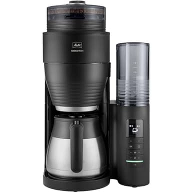 Melitta AromaFresh Pro X Therm - Cafetera de goteo con molinillo integrado, cafetera de filtro con jarra térmica y depósito de agua extraíble, máquina de café para hasta 8 tazas, negro